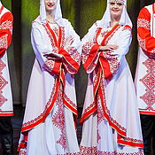 Красный цветок русский народный костюм