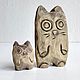 Кот и котёнок Из дерева Семья. Статуэтка. Ирина Люмти          Декор из дерева. Ярмарка Мастеров.  Фото №5