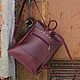 Order Backpack made of genuine leather 'Satchel' cranberry. Gelekoka. Handmade leather bags.. Livemaster. . Backpacks Фото №3