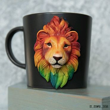 Посуда ручной работы. Ярмарка Мастеров - ручная работа Кружка ЛЕВ. Handmade.