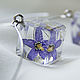 Transparent lilac earrings with real flowers Earrings-dice, Earrings, Samara,  Фото №1