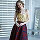 Order Blue red Rose jacquard skirt, voluminous voluminous MIDI skirt. mozaika-rus. Livemaster. . Skirts Фото №3