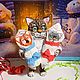 Ватная ёлочная игрушка. Кот с котятами. Новогодний декор. Елочные игрушки. Домовой Уют. Ярмарка Мастеров.  Фото №6