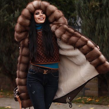 Одежда ручной работы. Ярмарка Мастеров - ручная работа Парка с мехом куницы. Handmade.