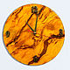Часы из эпоксидной смолы часы круглые на стену имитация янтаря смолой, Часы каминные, Пятигорск,  Фото №1