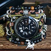 Украшения handmade. Livemaster - original item Black wrist watch with stones 