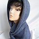Order Hood with long scarf color jeans. Irina-snudy,hoods,gloves (gorodmasterov). Livemaster. . Hoods Фото №3