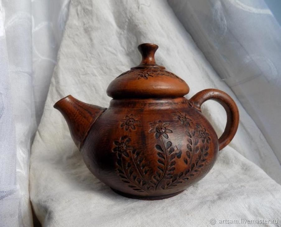 Чайник керамический ручной работы "Капля вечного неба" в интернет ...