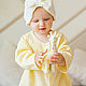 Детская повязка на голову с бантиком. Чепчики. Все для Крещения (krestilnoe). Ярмарка Мастеров.  Фото №5