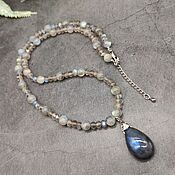 Украшения handmade. Livemaster - original item Necklace natural stone labrador with a pendant. Handmade.