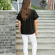 Order Basic Black Cotton T-shirt. NATALINI. Livemaster. . T-shirts Фото №3