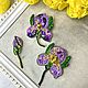 Броши из бисера ручной работы Ирисы (Set of Iris Flowers). Брошь-булавка. Soul Garden Brooches. Ярмарка Мастеров.  Фото №11