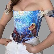 Одежда handmade. Livemaster - original item Corsets: Corset tightening with a painting by Van Gogh (a).. Handmade.