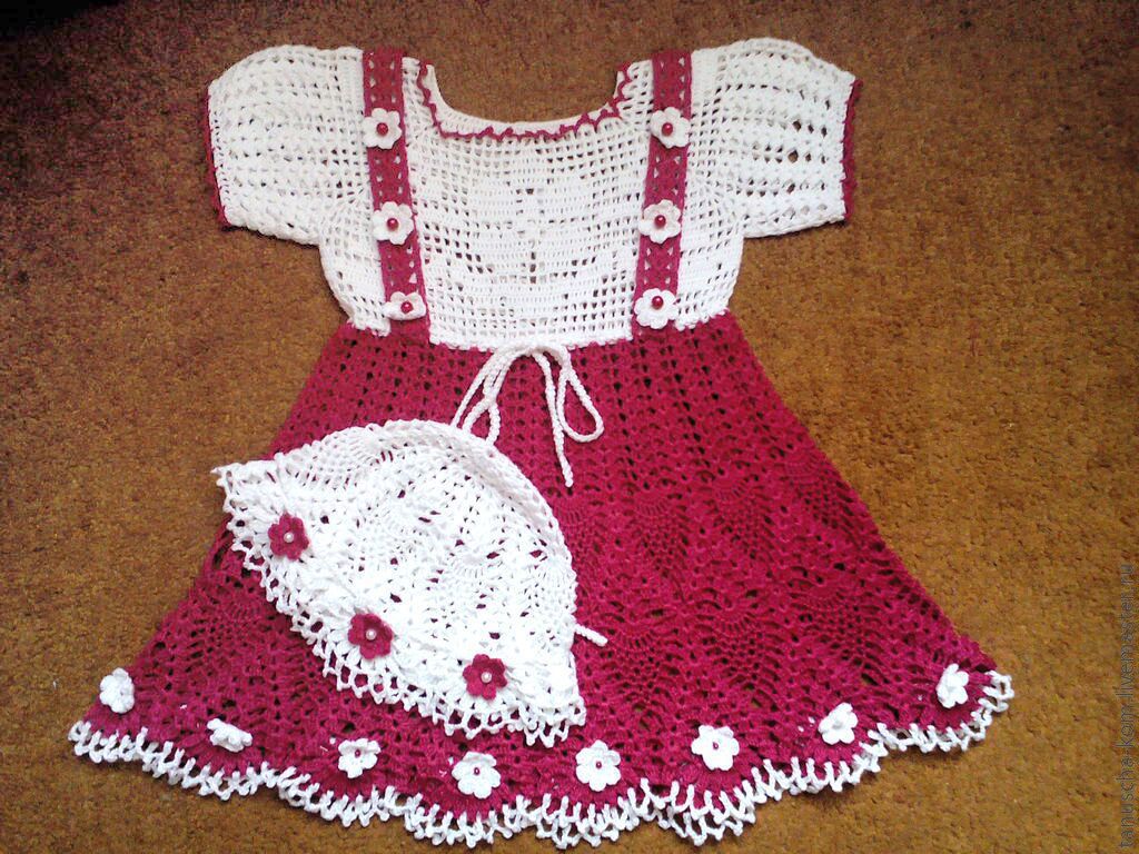 Вязание крючком девочки 5 лет. Красивые вязаные платья для девочек.