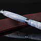 Chickline ballpoint pen (snow-white acrylic) in a leather case, Handle, St. Petersburg,  Фото №1