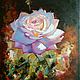 Picture of a rose on a dark background oil with a palette knife