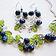 'Blueberry' necklace and earrings lampwork original assembly. Jewelry Sets. BeautyGlassByKate(Lampwork) (beauty-glass). Online shopping on My Livemaster.  Фото №2