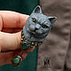 Brooch needle: ' Warm cat'. Stick pin. House Of The Moon Dew. Online shopping on My Livemaster.  Фото №2