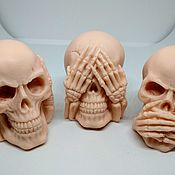 Материалы для творчества handmade. Livemaster - original item Forms for soap: Skull: I don`t see can`t hear, won`t tell anyone. Handmade.