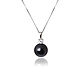 Pendant with black agate and cubic Zirconia on a silver chain. Art.115, Pendants, Moscow,  Фото №1