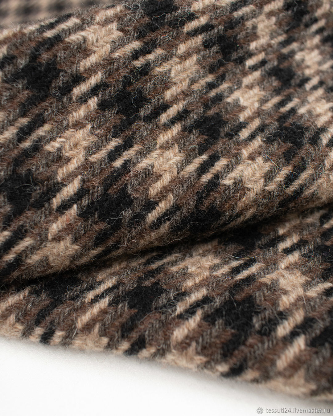 Итальянская пальтовая ткань гусиная лапка в клетку купить в интернет ...