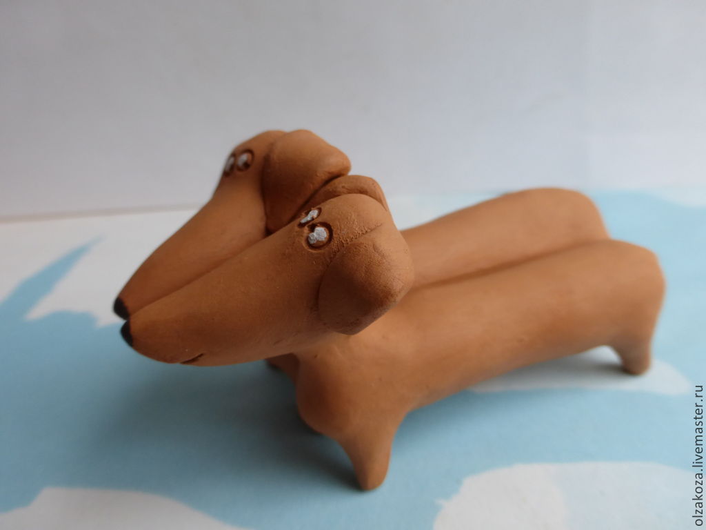 Купить Таксы - рыжий, такса, собака, керамические звери, собаки ...