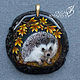 Order Hedgehog pendants to order - jewelry painting on stone. Olga Kniazeva | Jewelry painting. Livemaster. . Pendant Фото №3