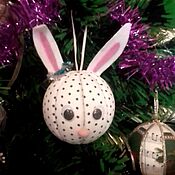 Сувениры и подарки handmade. Livemaster - original item The Year of the Rabbit: Christmas tree toy "Ushastik". Handmade.
