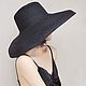 Черная шляпа с большими полями. Шляпы. Anna Nicenelly. Интернет-магазин Ярмарка Мастеров.  Фото №2