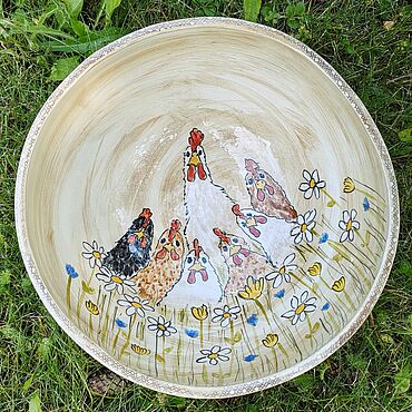 Посуда ручной работы. Ярмарка Мастеров - ручная работа Салатник "Доброе утро!". Handmade.