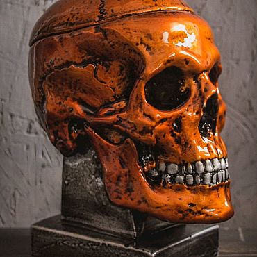 Цветы и флористика ручной работы. Ярмарка Мастеров - ручная работа Кашпо Orange skull. Handmade.