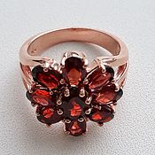 Серебряное кольцо с натуральными рубинами ESCADA
