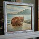 Sea cat. Oil painting. 30h30 cm. Pictures. Tatiana Chepkasova. My Livemaster. Фото №4