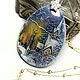 Christmas story-pendant with author's painting on a stone, Pendant, Moscow,  Фото №1