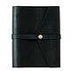 Leather business notebook with rings made of genuine leather Crazy horse