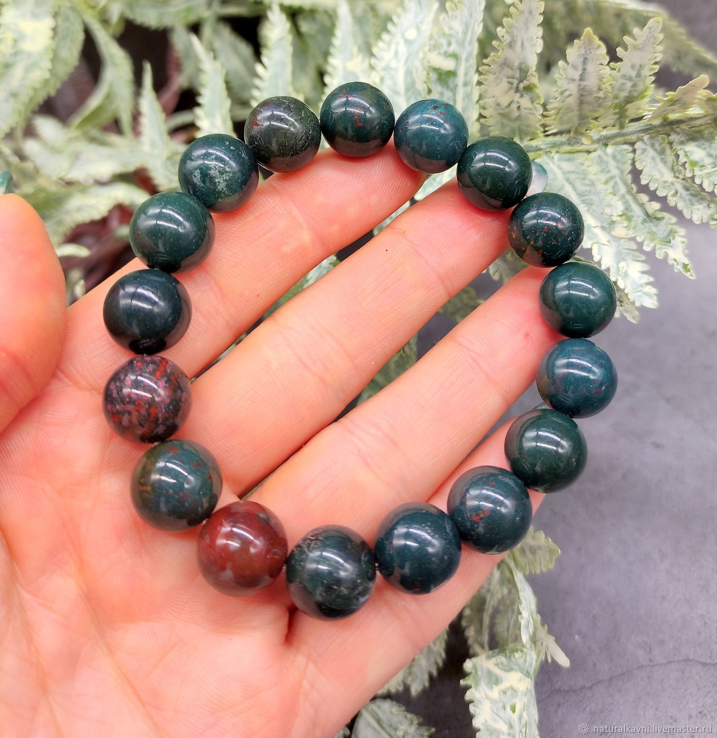 Браслет из натуральных камней природная Яшма Гелиотроп купить в ...