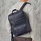 Men's leather backpack 'Harrison' (Dark blue), Backpacks, Yaroslavl,  Фото №1