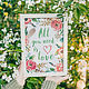 Постер "All You Need is Love" в раме цветы акварель плакат, Таблички, Краснодар,  Фото №1