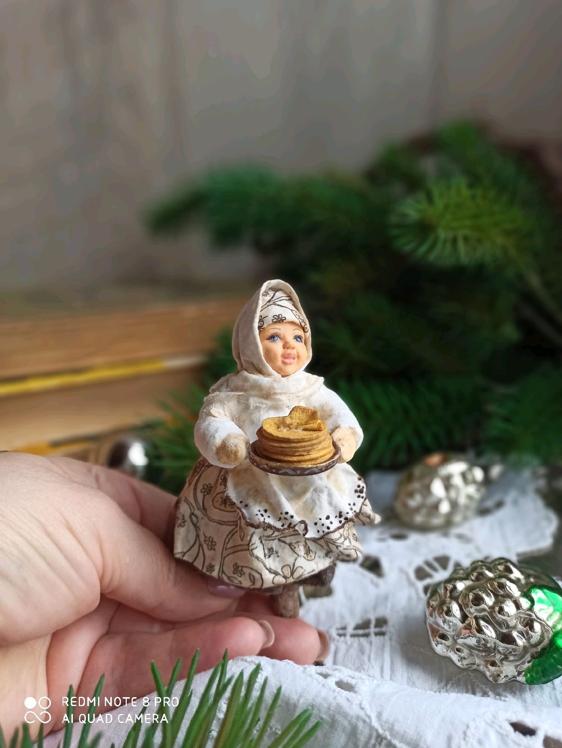 Игрушка из ваты. Девочка с блинами. в интернет-магазине на Ярмарке ...