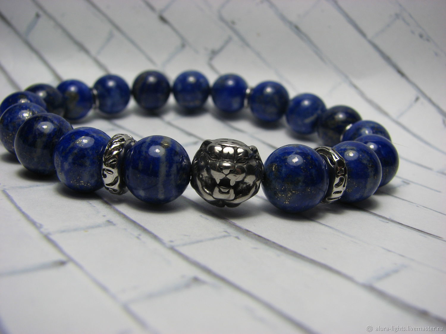 Lapis lazuli bracelet ' Azure Dragon ', Bead bracelet, Moscow,  Фото №1
