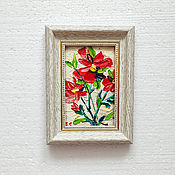 Картины и панно handmade. Livemaster - original item A picture in a frame with flowers in oil a gift to a woman. Handmade.