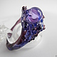 Кольцо ручной работы лэмпворк (lampwork). Кольцо "Сиреневые грезы". Кольца. Вера Борисова (-vb-). Ярмарка Мастеров.  Фото №4