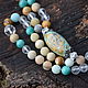 Beads in two turns of Amazonite, Yoga rosary necklace of 108 beads. Beads2. Jewerly for Happiness. My Livemaster. Фото №4