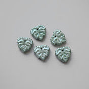 Материалы для творчества handmade. Livemaster - original item Leaf-shaped beads 13x14 mm. Czech Republic.. Handmade.