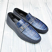 Обувь ручной работы handmade. Livemaster - original item Men`s moccasins made of genuine crocodile leather and calfskin!. Handmade.