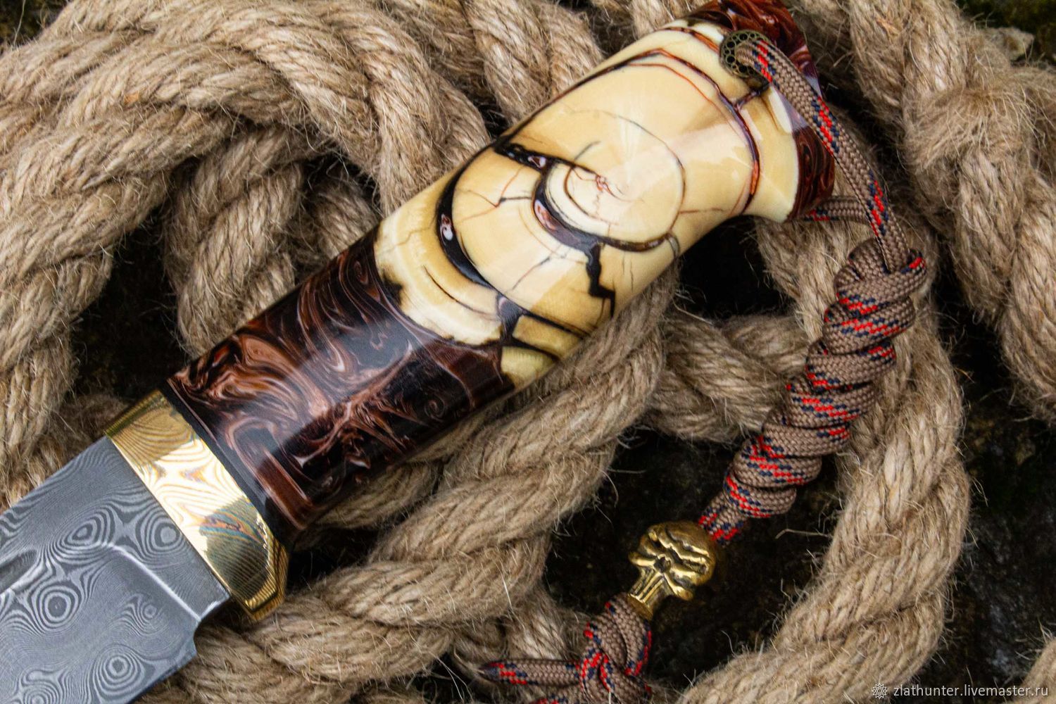 Нож из дамасской стали "Паук" в интернет-магазине Ярмарка Мастеров по ...