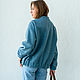 Bomber lamb Boucle Blue Demi-season women's jacket. Bombers. mozaika-rus. My Livemaster. Фото №4