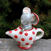 Для дома и интерьера handmade. Livemaster - original item Figurines: Mouse in teapot.. Handmade.