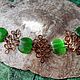 copper bracelet with green stones, Bead bracelet, Chelyabinsk,  Фото №1