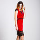 Red dress with black lace. Dresses. Evening designer dresses GoldDress. Online shopping on My Livemaster.  Фото №2